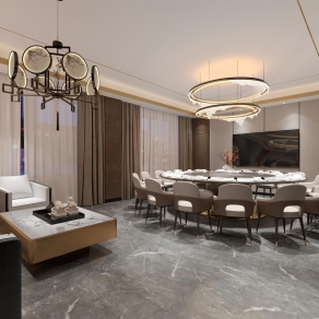 现代餐厅包厢3D模型下载